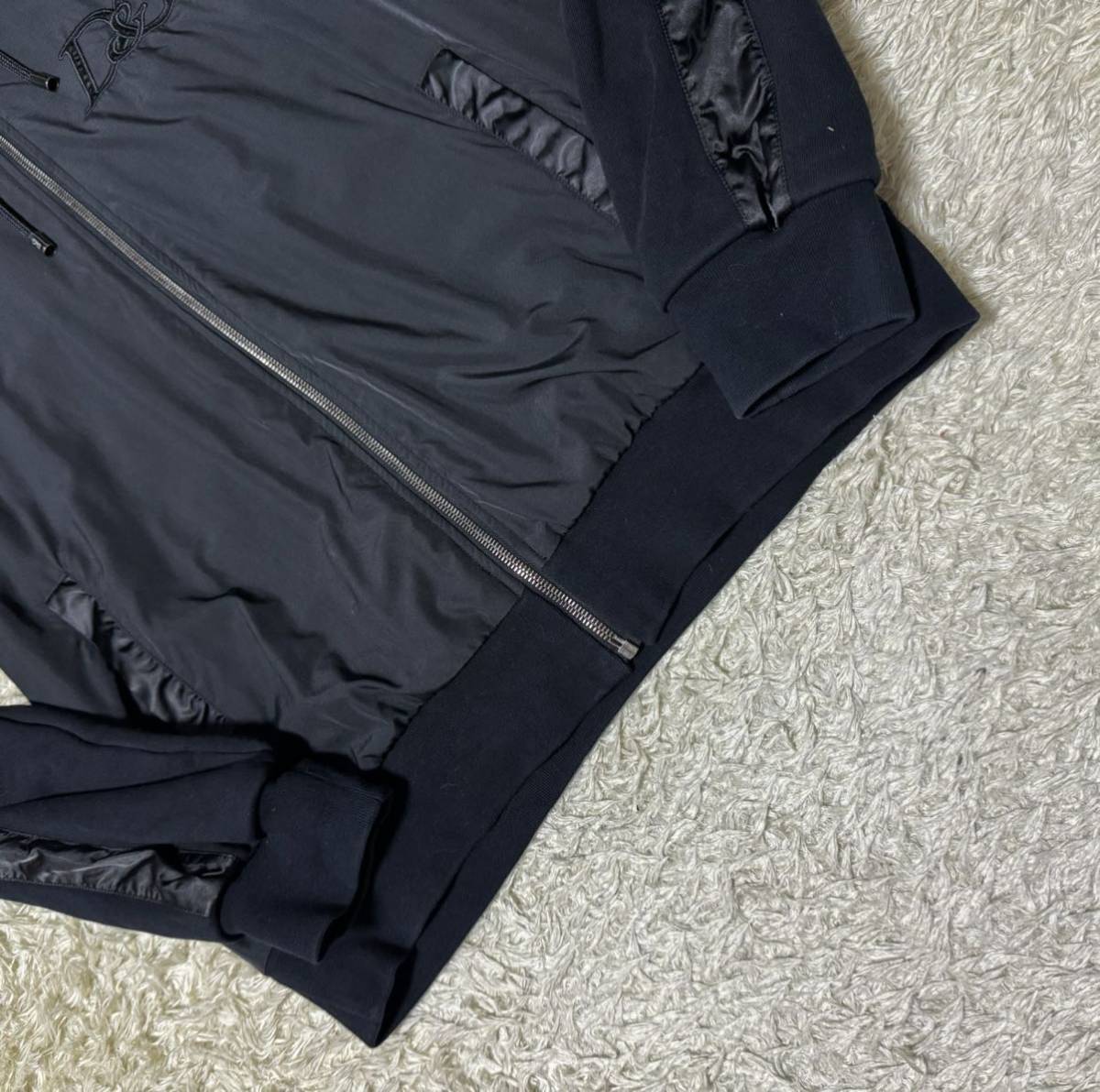 2XL!未使用級●ドルチェ&ガッバーナ/D&G コットンxナイロン 切り替え フーディ ジップアップ スウェットパーカー ブルゾン ジャケット 52_画像5