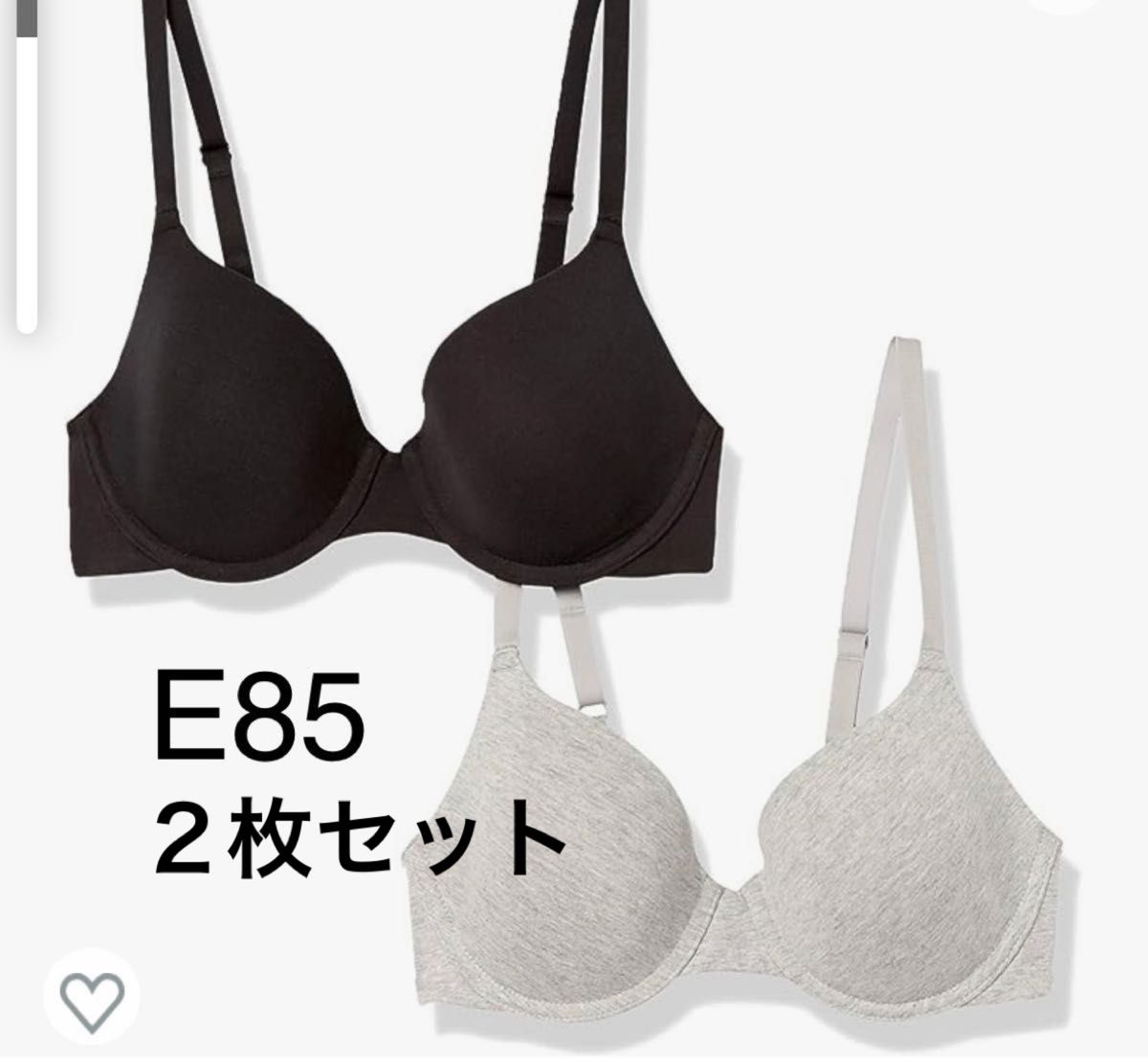 Amazon Essentials2枚組 Tシャツブラ アンダーワイヤー E85