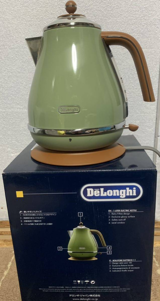 デロンギ アイコナ・ヴィンテージ 電気ケトル Model: KBOV1200J-GR DeLonghi 家電 _画像1