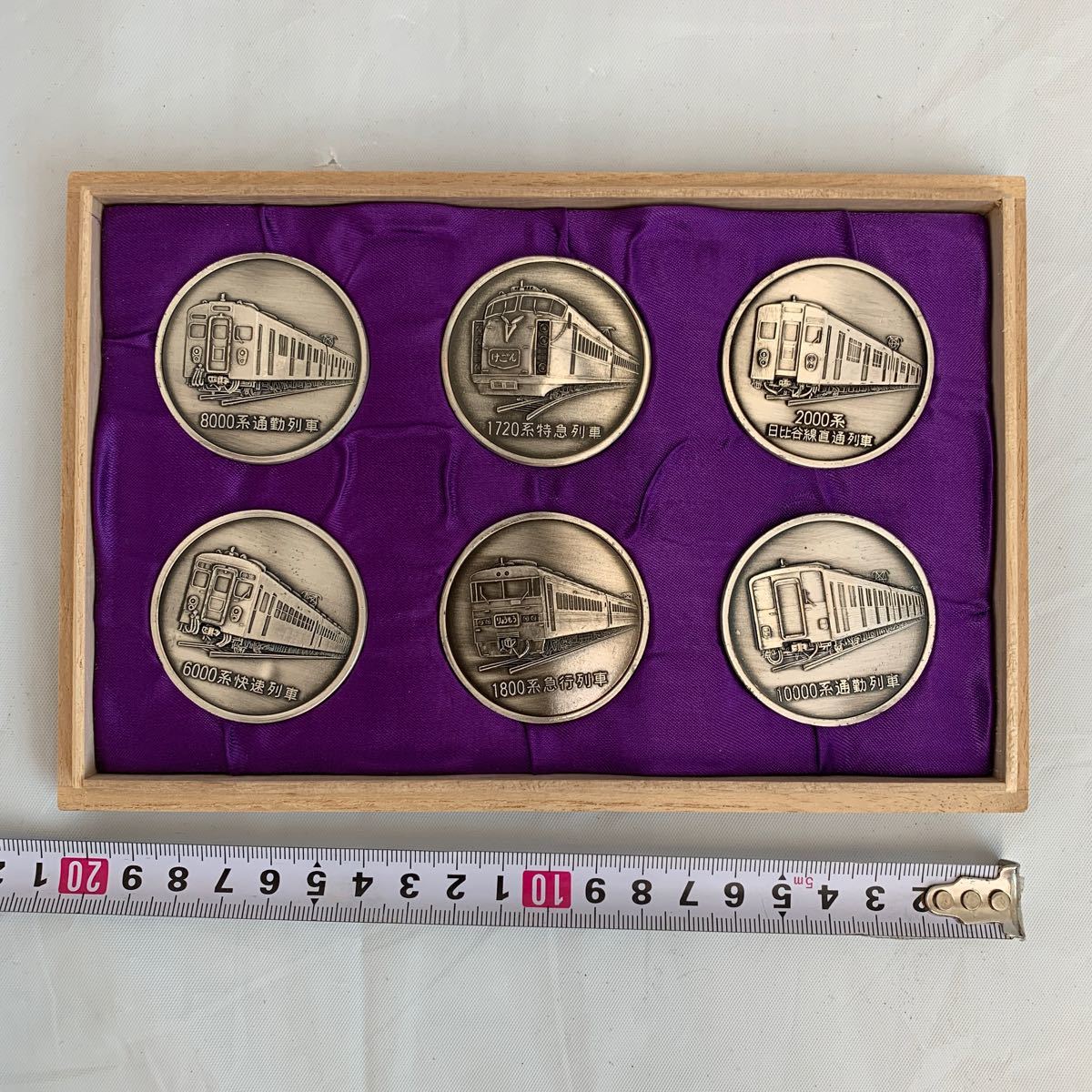 東武鉄道　メダル １５００両達成記念　1985年　９月 箱付　　６枚入_画像3