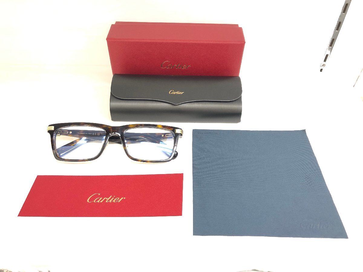 送料無料 極美品 Cartier カルティエ アイウェア CT0420OA 002 XL 56