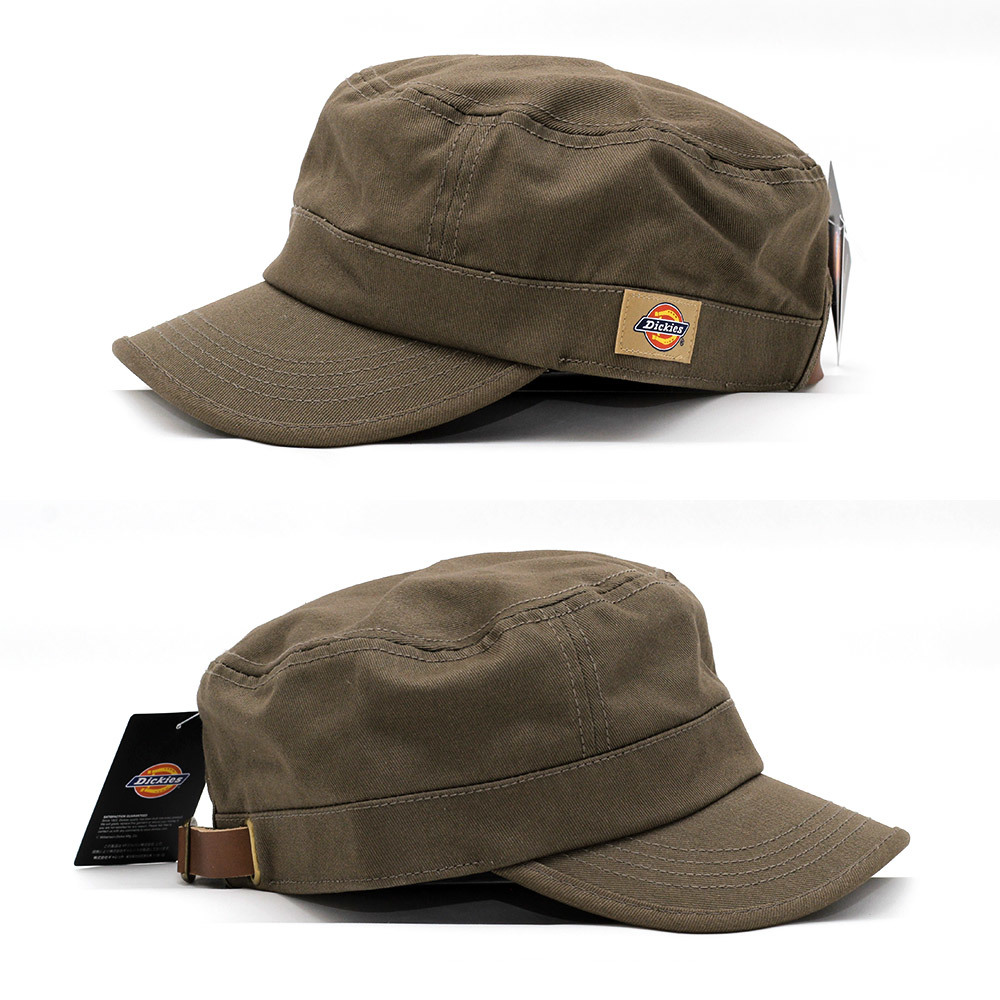 ワークキャップ 帽子 メンズ Dickies ディッキーズ Standard Work Cap カーキ 17052400-35 レザーベルト USA アメリカンブランド_Side View