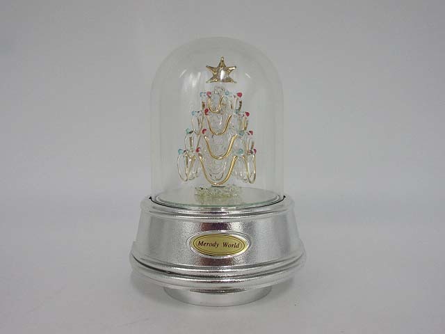 *rr2736 melody - world music box dome type glass made Christmas tree H.. night shines Kirakira illumination Gold *