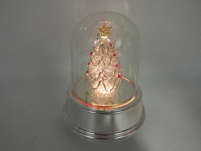 *rr2736 melody - world music box dome type glass made Christmas tree H.. night shines Kirakira illumination Gold *