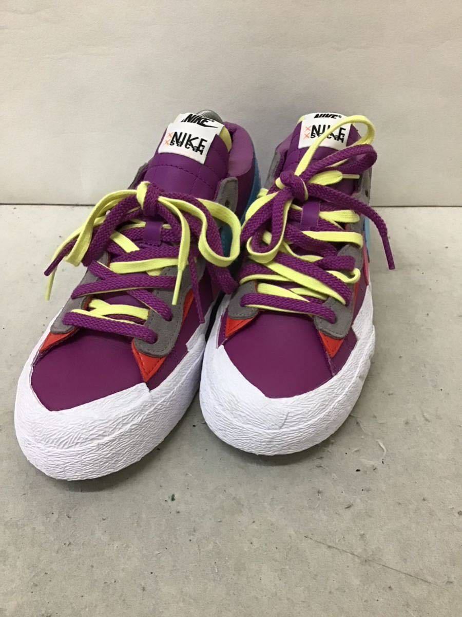 20231115【NIKE×KAWS×sacai】ナイキ カウズ サカイ Blazer Low ブレーザー ロー ローカットスニーカー US8 パープル DM7901-500