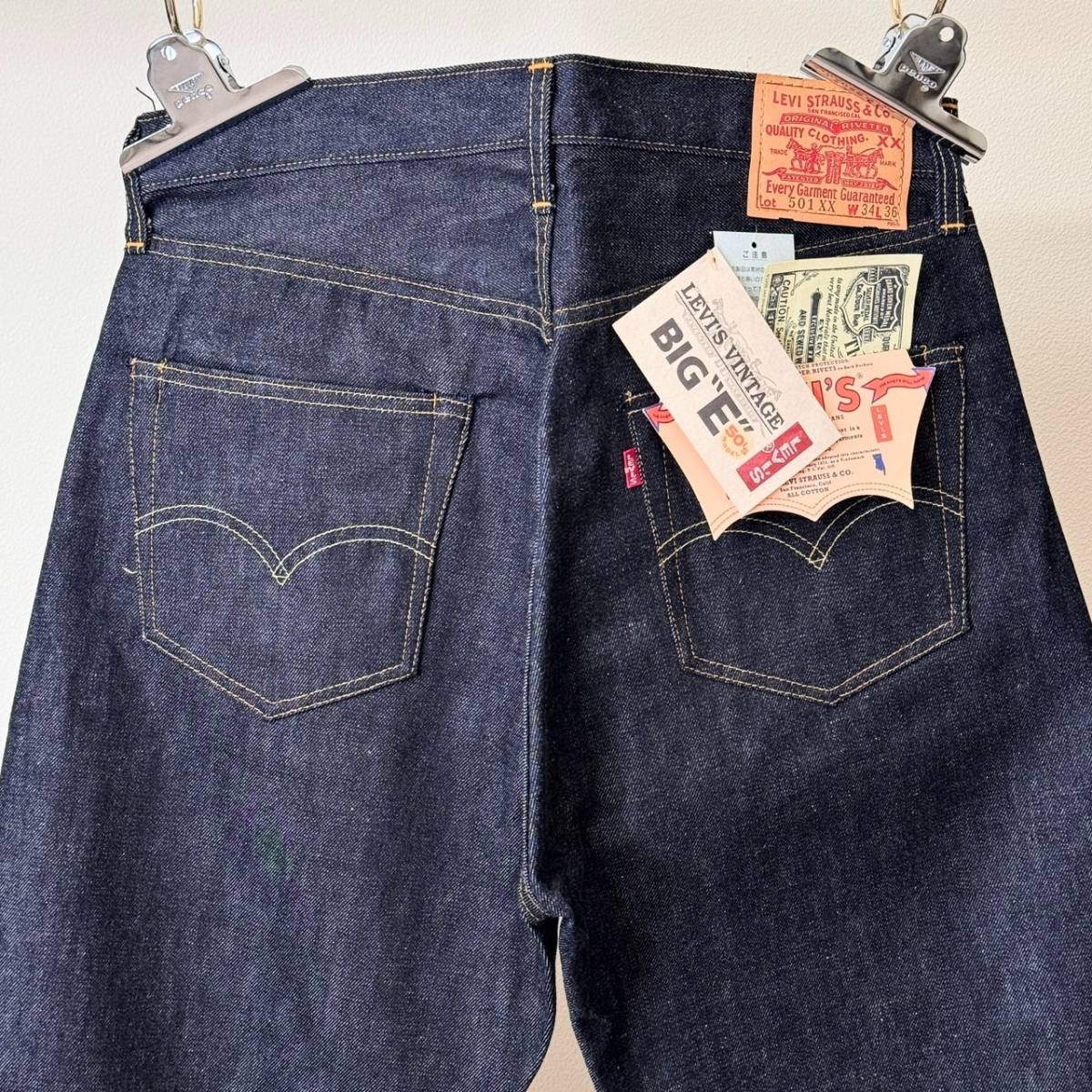 希少 《 Dead Stock / バレンシア製 / 501XX 》デッド【 LEVI'S LVC 55モデル アメリカ製 デニム ジーンズ W34 L36 アメリカ製 】_画像1