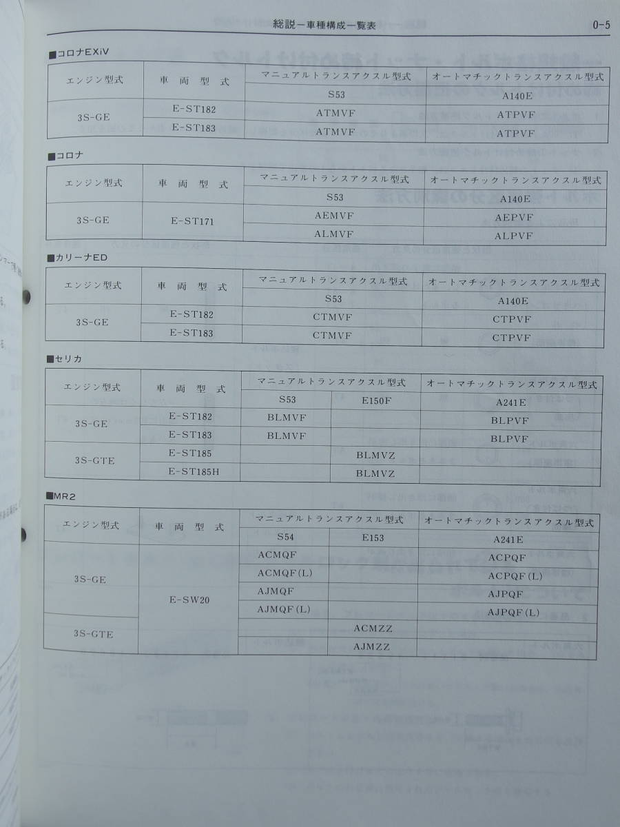 絶版！稀少新品★【 3S-GE 3S-GTE エンジン修理書 】1990年11月版・MR2 SW20 Ⅰ型Ⅱ型・セリカ ST185 GT-FOUR ST185H GT-FOUR RC_画像7