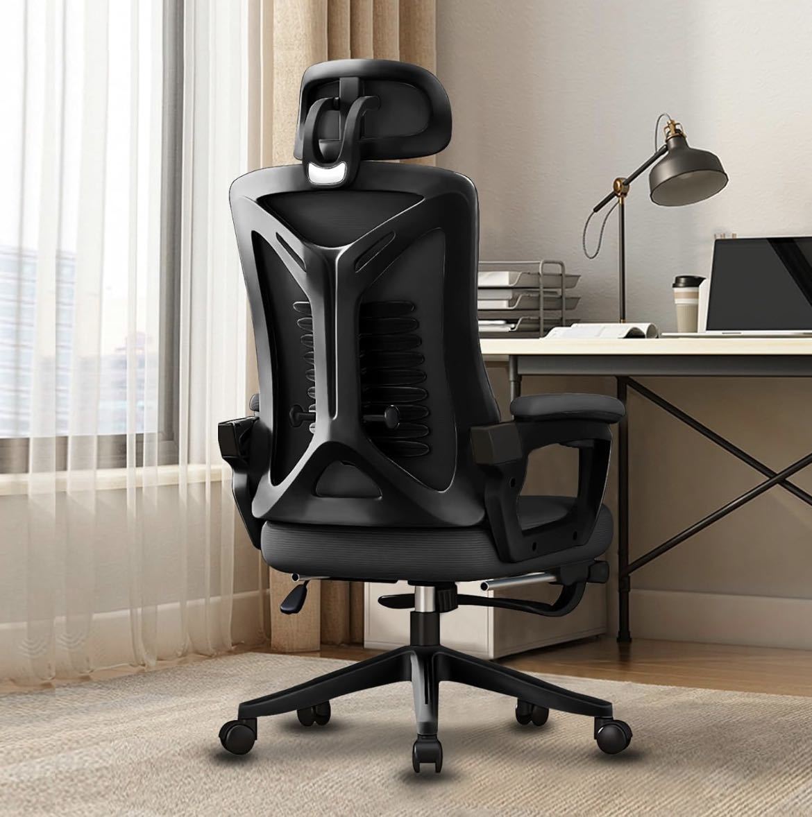 新品未開封 オフィスチェア 椅子 テレワーク 疲れない デスクチェア ワークチェア 人間工学椅子 可動式ランバーサポート 高反発座面，