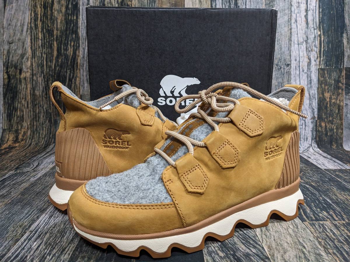  last 25cmsoreru lady's kinetic Carib -@19800 jpy inspection outdoor Trail camp sneakers SOREL Camel / gray US8