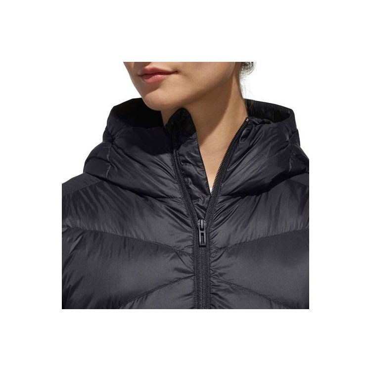 S Adidas lady's real down long coat inspection tennis marathon jacket hood f-ti Parker bench coat black black 