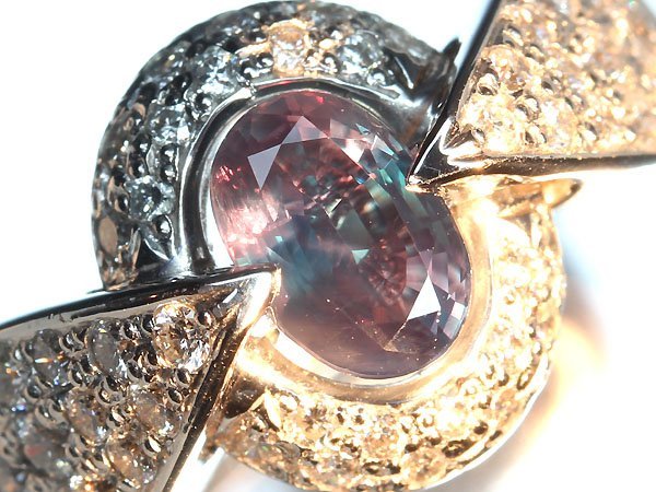 VVL9999SS【1円～】新品【RK宝石】希少宝石 極上アレキサンドライト 特大1.124ct!! 極上ダイヤモンド 0.95ct Pt900 超高級リング ダイヤ_画像2