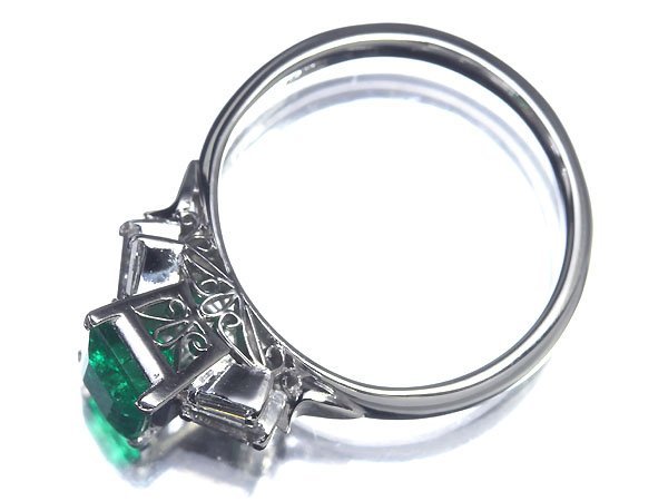 VM10171T【1円～】新品【RK宝石】≪Emerald≫ 美しいテリ艶!! 極上エメラルド 0.78ct!! 極上ダイヤモンド Pt850 高級リング ダイヤ_画像3