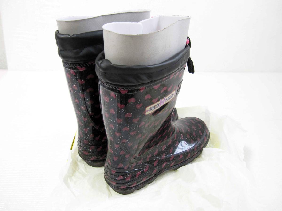 [ buy hour price Y5,000][ JK. number sufficient use did only superior article ] boots rain boots shoes 24cm black pink lame Heart wild tree 