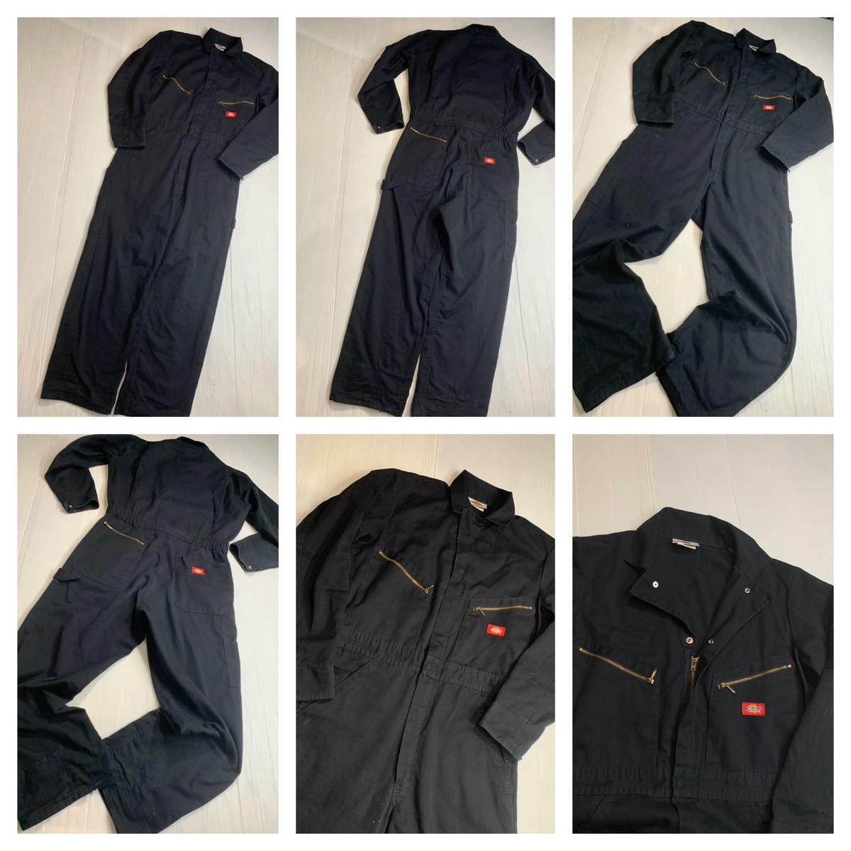 90's ヴィンテージ　Dickies ディッキーズ　ベリーズ製　黒　4879BK つなぎ　ツナギ　オールインワン　サロペット　38 ブラック_画像3