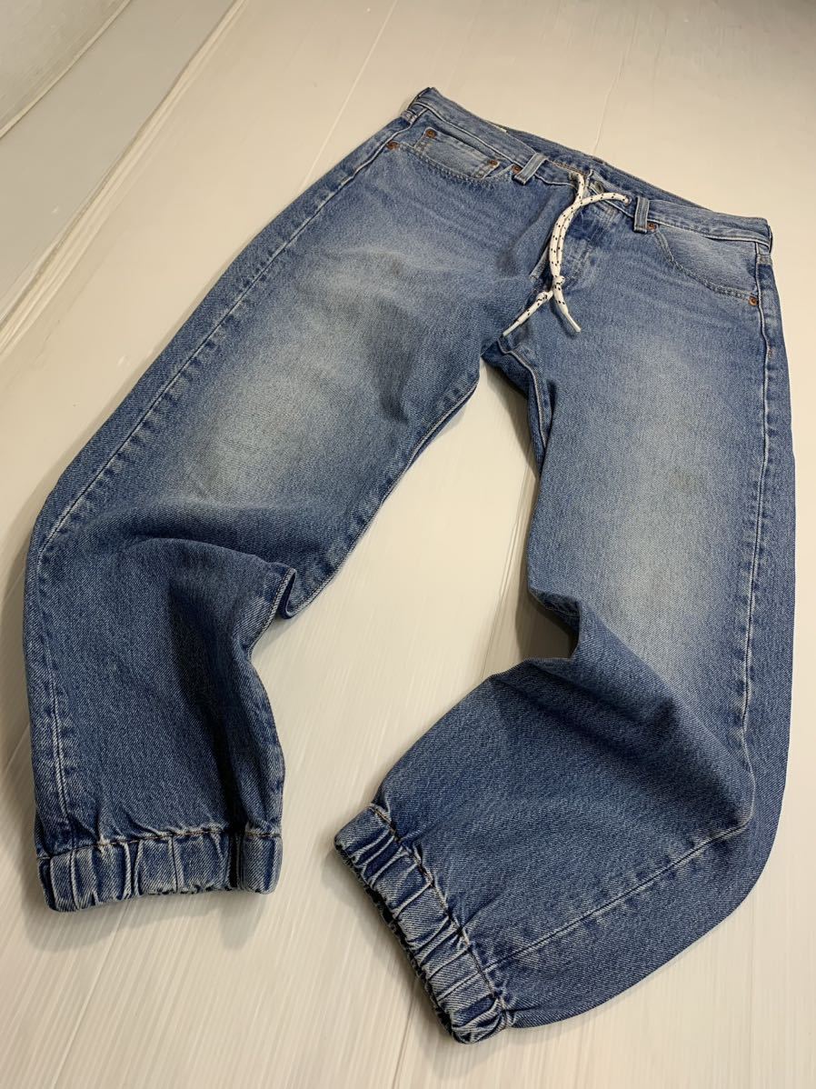 LEVI'S PREMIUMリーバイスプレミアム　501 BIG E ビッグE ポリ綿ストレッチデニム　テーパード　トラックパンツ風 ジーンズ パンツ W30 L28_画像6