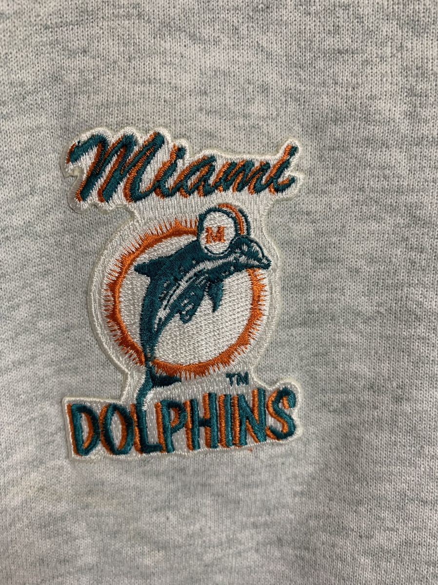 90's ヴィンテージ PRO PLAYER プロプレイヤー NFL Miami DOLPHINS マイアミ ドルフィンズ リバーシブル スウェット トレーナー L_画像7
