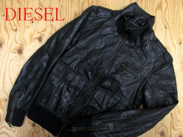 ★ディーゼル DIESEL★メンズ 羊革ラムスキン レザージップジャケット★R51119035A_画像1