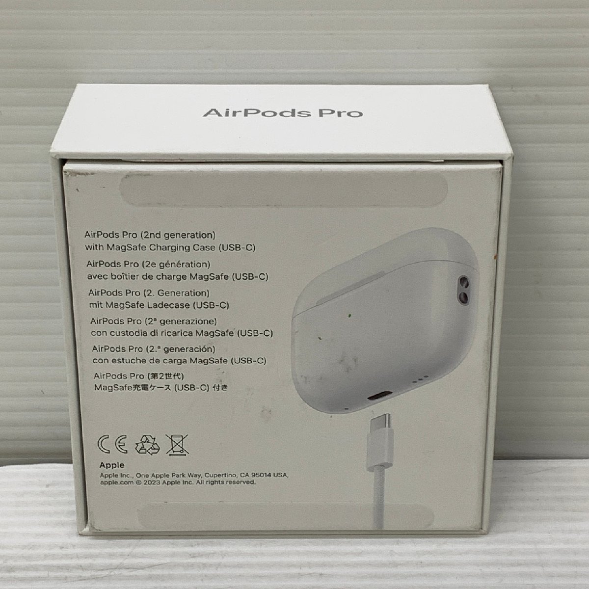 MIN【ジャンク品】 MSMK Apple MTJV3J A AirPods Pro 第二世代 MagSafe 充電ケース USB-C 〈93-231120-MK-7-MIN〉_画像2