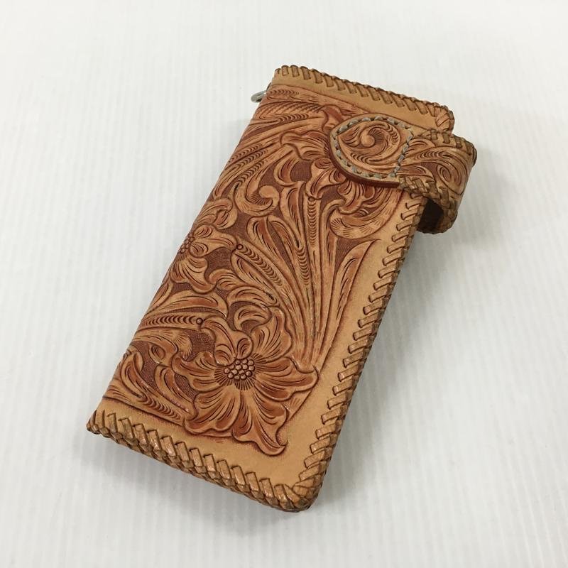 TEI[ secondhand goods ] Carving leather wallet long wallet men's (200-231130-AT-26-TEI)