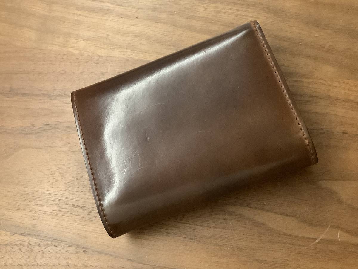 [ regular price 10 ten thousand jpy ]GANZO Roppongi shop limitation cordovan compact three folding purse winter limitation color Bourbon 