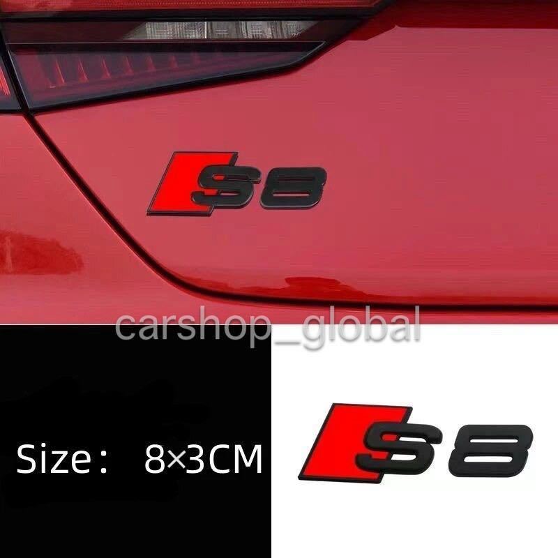 アウディ Audi S8 リア トランクエンブレム シルバー ステッカー_画像2