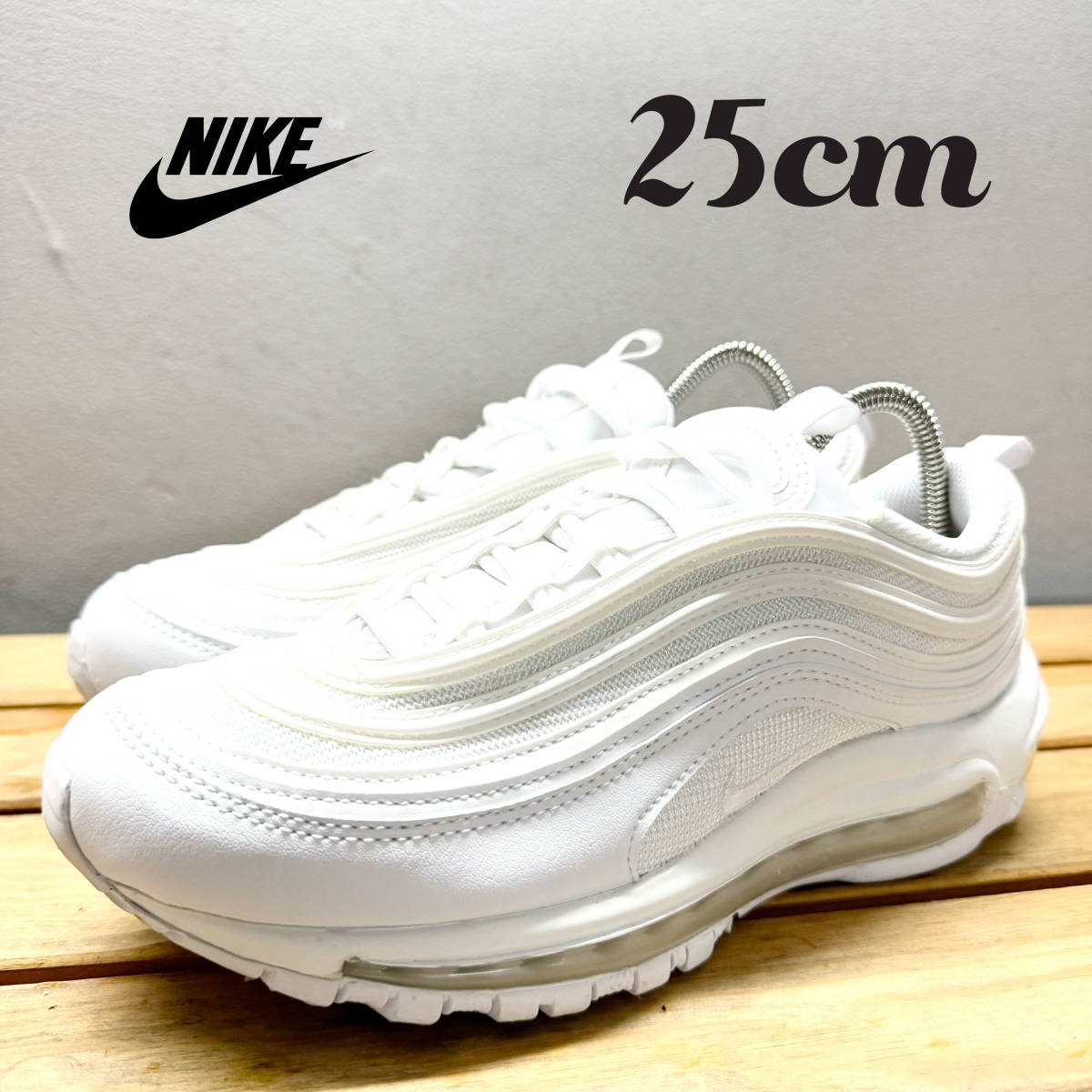 美品 NIKE WMNS AIR MAX 97 ナイキ エア マックス 97 スニーカー 25cm ホワイト 白 dh8016-100_画像1