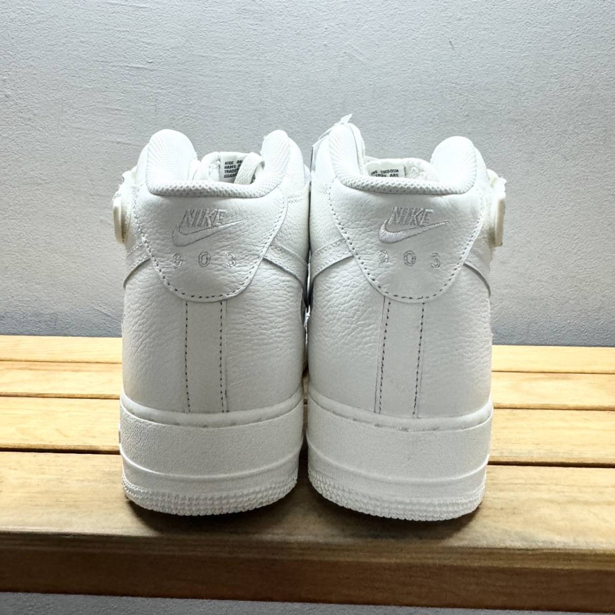 極美品 未使用タグ付 NIKE AIR FORCE 1 BY YOU ナイキ バイ ユー エアフォース 1 ミッド スニーカー 30cm ホワイト  シボ革 DN4163-991