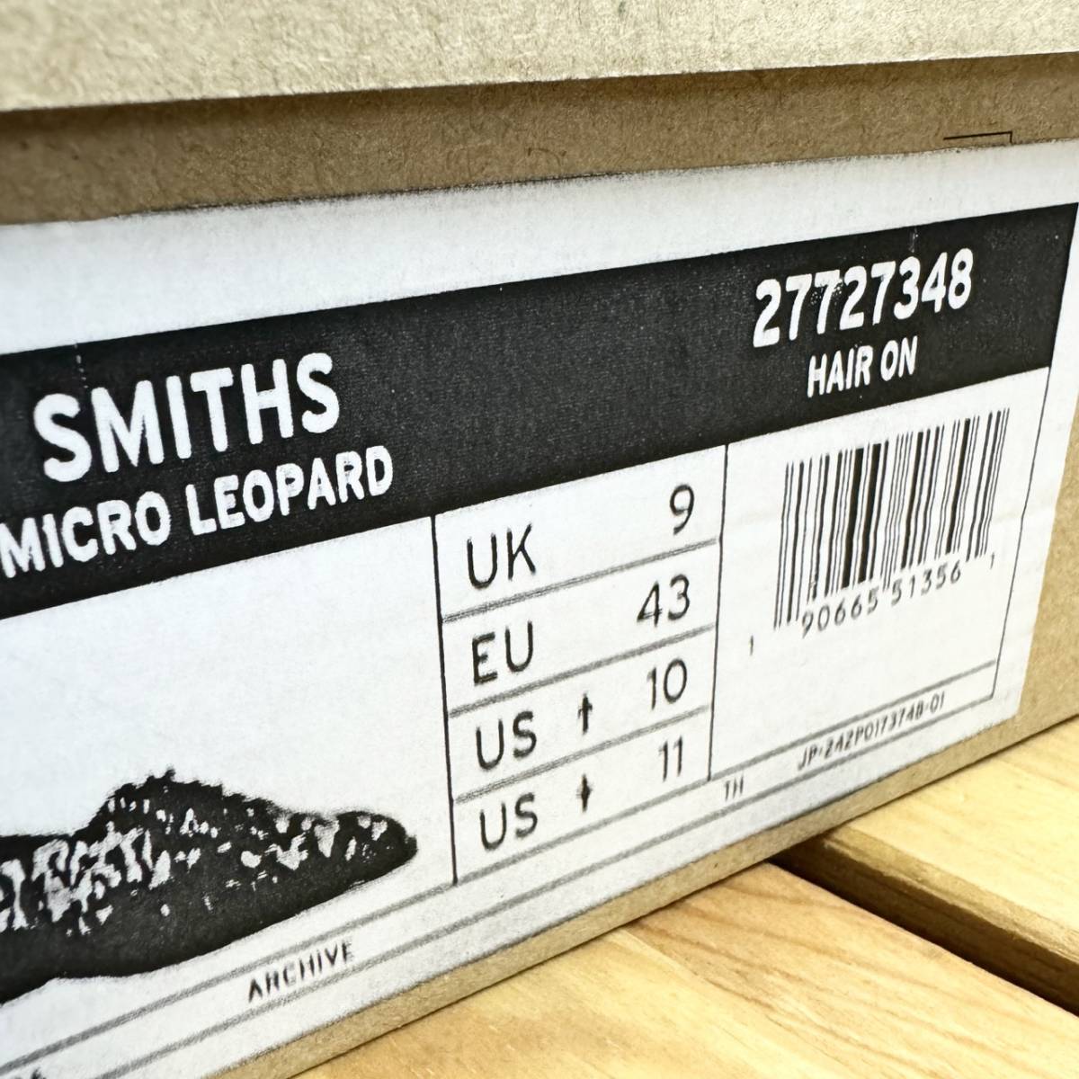 極美品 タグ付 箱有 Dr.Martens ドクターマーチン 27727348 SMITHS スミス レザーシューズ MICRO LEOPARD HAIR ON ヒョウ柄 レオパード_画像9