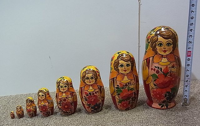 【NG301】ロシア 伝統工芸品 マトリョーシカ 木工 民芸 入れ子人形 置物 インテリア 飾り おもちゃ_画像4