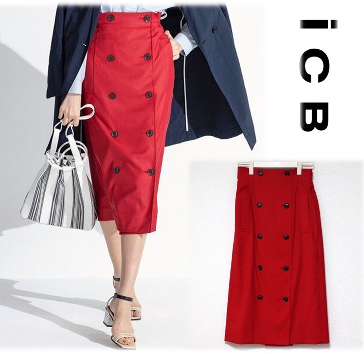  collaboration! tag equipped [iCB I si- Be ×VERY]VERY publication to wrench skirt red 4(L) v2223-1611