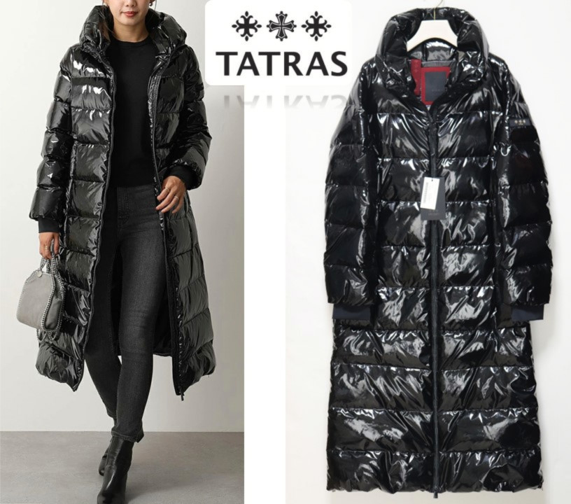 118,800円新品タグ付き【TATRAS タトラス】FASANELLA ロングダウンジャケット コート 黒 03(M-L) v4024_画像1