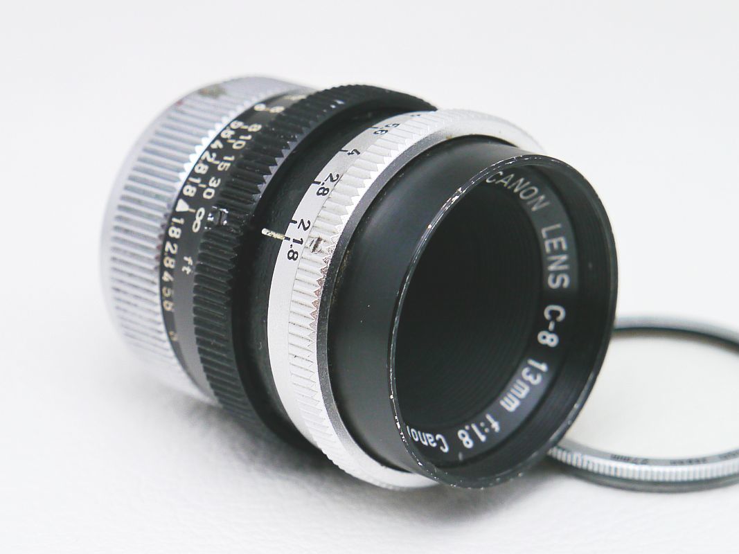  present condition [ rare sphere ]sine lens Canon C-8 13mm F1.8 8mm camera lens silver salt film Q10 bellami hd-1