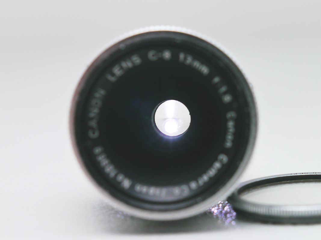  present condition [ rare sphere ]sine lens Canon C-8 13mm F1.8 8mm camera lens silver salt film Q10 bellami hd-1