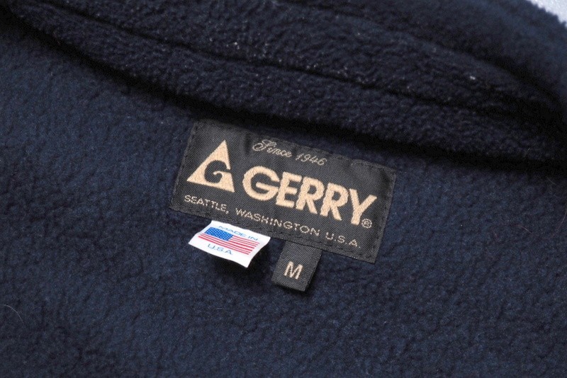 TG2729◇USA製 GERRY/ジェリー メンズM 960213 ロゴ刺繍 フリースジャケット ジップアップ ブルゾン ネイビー系_画像8