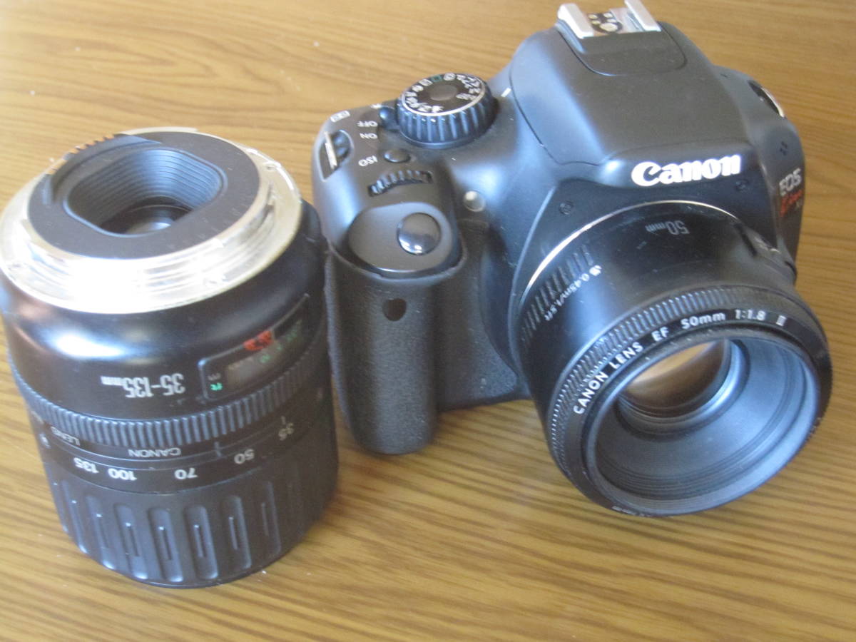 キャノン Canon EOS Kiss X４　EF50mm/1.8Ⅱ　EF35-135/4-5.6USM（難あり品）_画像1