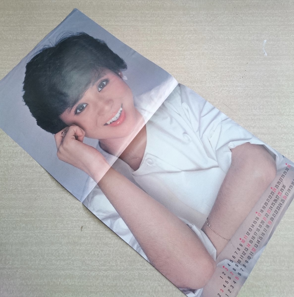 [W3351] 松田聖子フォトブック / サンミュージック発行 ポスターカレンダーのおまけ付 1980年代アイドル 中古 現状品_画像9