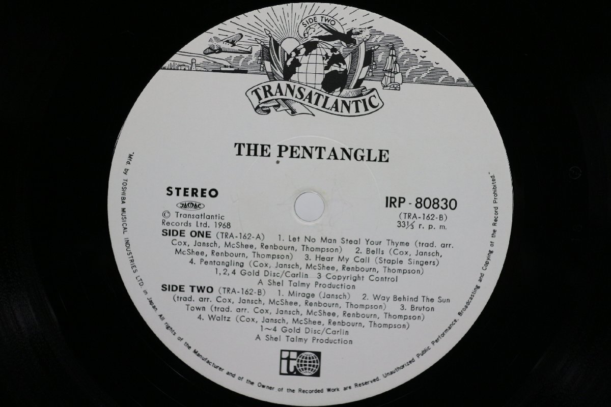 [TK3032LP] LP The Pentangle/同タイトル（ペンタグル 1st) 国内盤 プロモ白ラベル ライナーノーツ 歌詞 対訳 盤面音質ともに良好 レア！_画像4