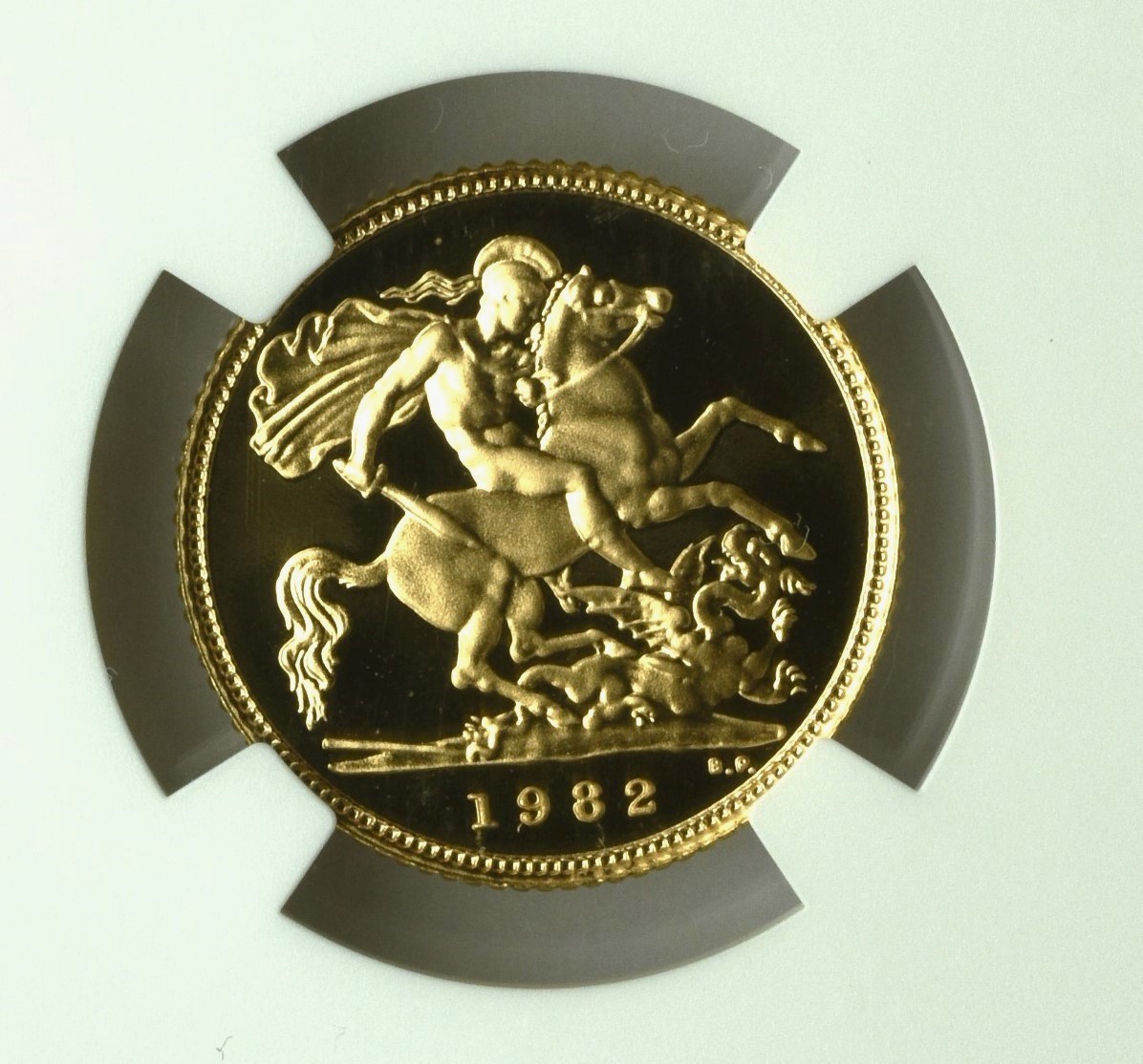 【準最高グレードPF69】イギリス1982年ハーフソブリン金貨ヤングエリザベス　_画像5