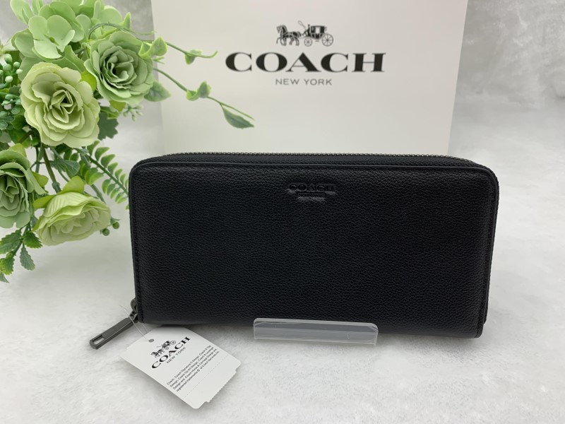 コーチ COACH 長財布 財布 アコーディオン ウォレット プレゼント 贈り物 ラウンドファスナー ロング ジップ ブラック 黒 F58928 C169_画像1