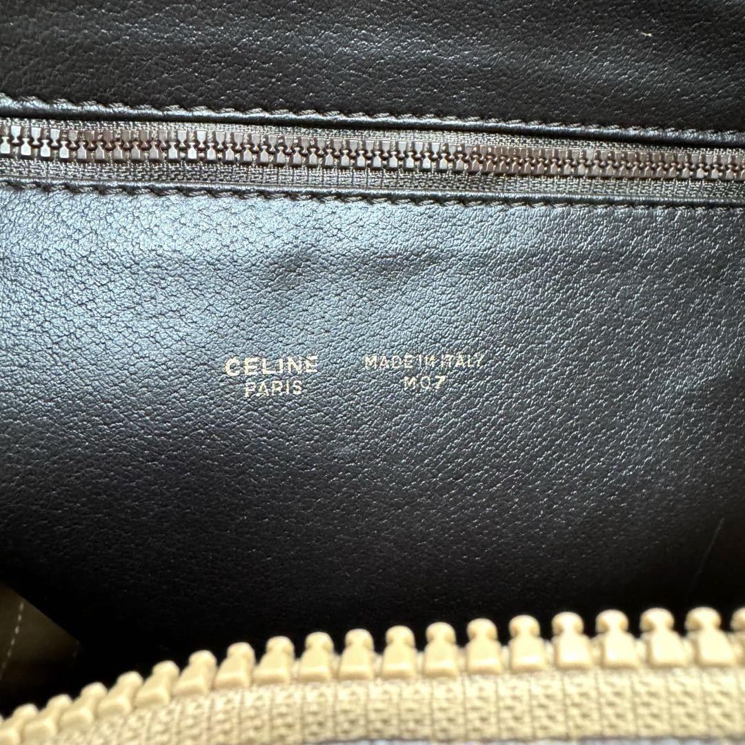 【極美品】CELINE セリーヌ ボストンバッグ マカダム柄 レザー ラージ トートバッグ 旅行バッグ トラベル トリンオフ 肩掛け ブラウン 茶色_画像9