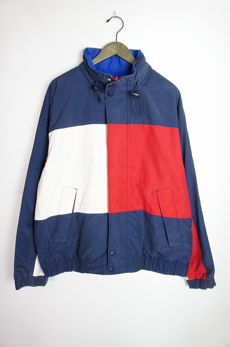 希少 90s TOMMY HILFIGERトミーヒルフィガー ビッグフラッグ ジャケット リバーシブル ヴィンテージ ビンテージ 324M_画像1