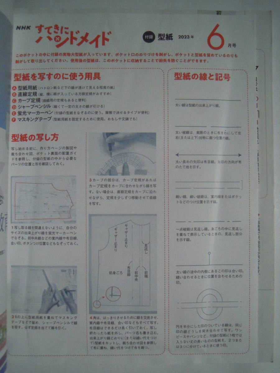 NHKすてきにハンドメイド(2023.6※付録:型紙図案)雨の日を楽しく!~マウンテンパーカー,傘ケース,ナイロンバッグ,チャーム,かえる編みぐるみ_画像2