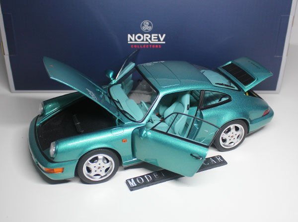 ▲入手困難！Metallic Green！限定品！NOREV 1/18 ポルシェ Porsche 911 964 Carrera 2 1990 新品 ノレブ
