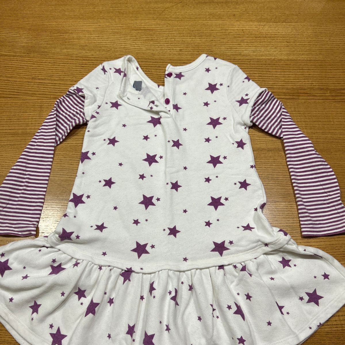 【OLD NAVY】(USED)長袖Tシャツ一体型 星柄ワンピース 5T(110cm) オールドネイビー