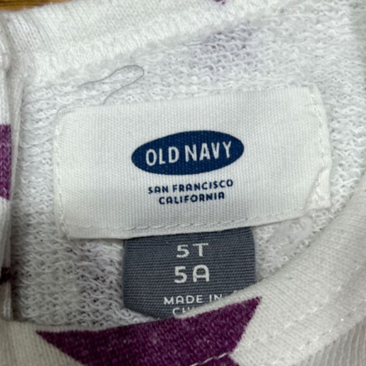 【OLD NAVY】(USED)長袖Tシャツ一体型 星柄ワンピース 5T(110cm) オールドネイビー