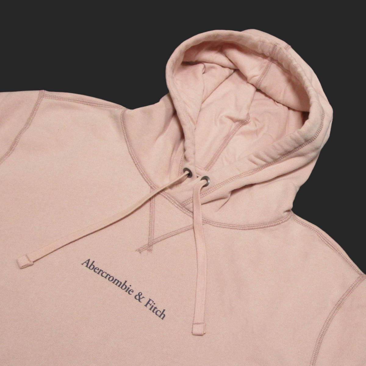 ★SALE★Abercrombie & Fitch/アバクロ★ロゴプリントスウェットプルオーバーパーカー (Pink/XL)