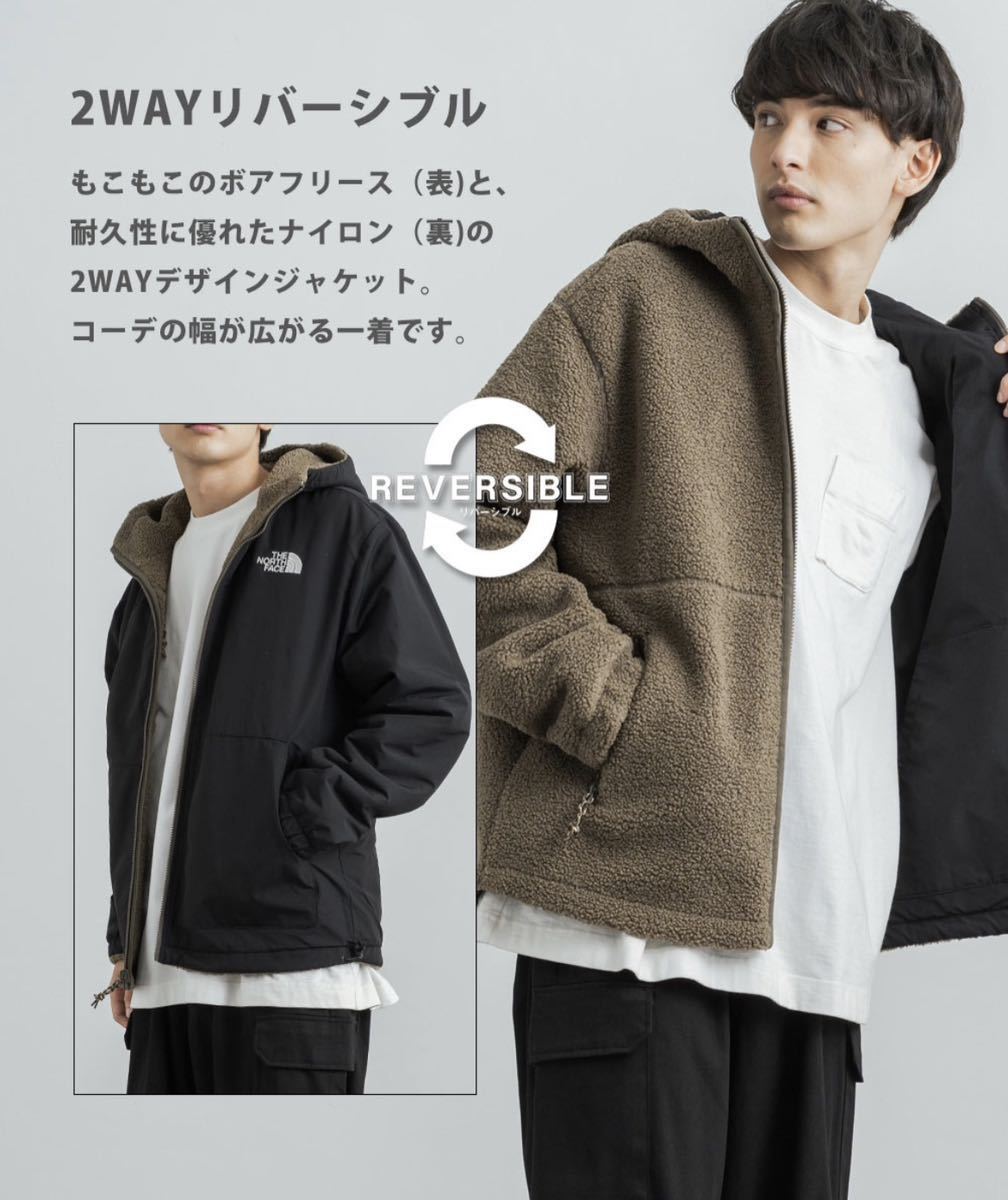 THE NORTH FACE ノースフェイス リバーシブル ボアジャケット ボアフリース パーカー メンズ レディース ジャンパー 2way ブラック XL_画像2