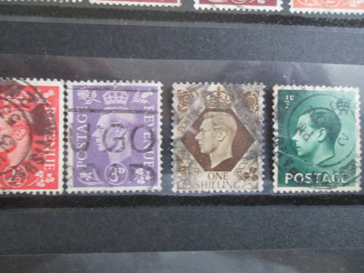 イギリス 　古い切手　1936年 エドワード8世　1枚と　1937年～ ジョージ6世切手　11枚　　使用済み_画像5