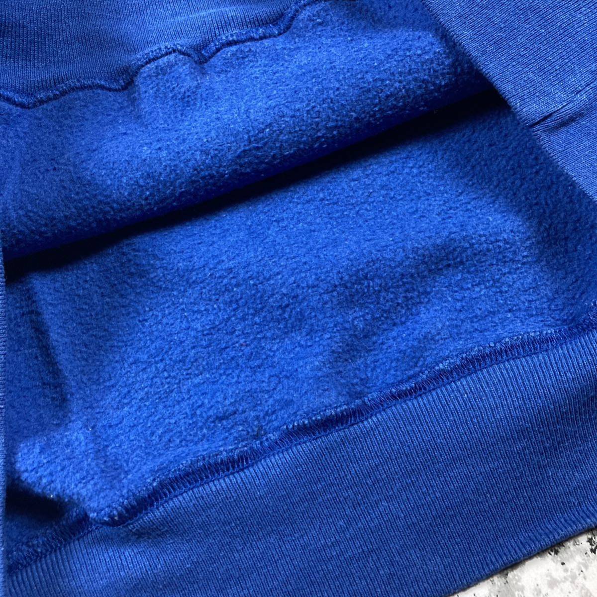 【90sメキシコ製】ベーブルース刺繍デザイン　スウェットパーカー　フーディー　ブルー　Mサイズ ビンテージ古着プルオーバーパーカー