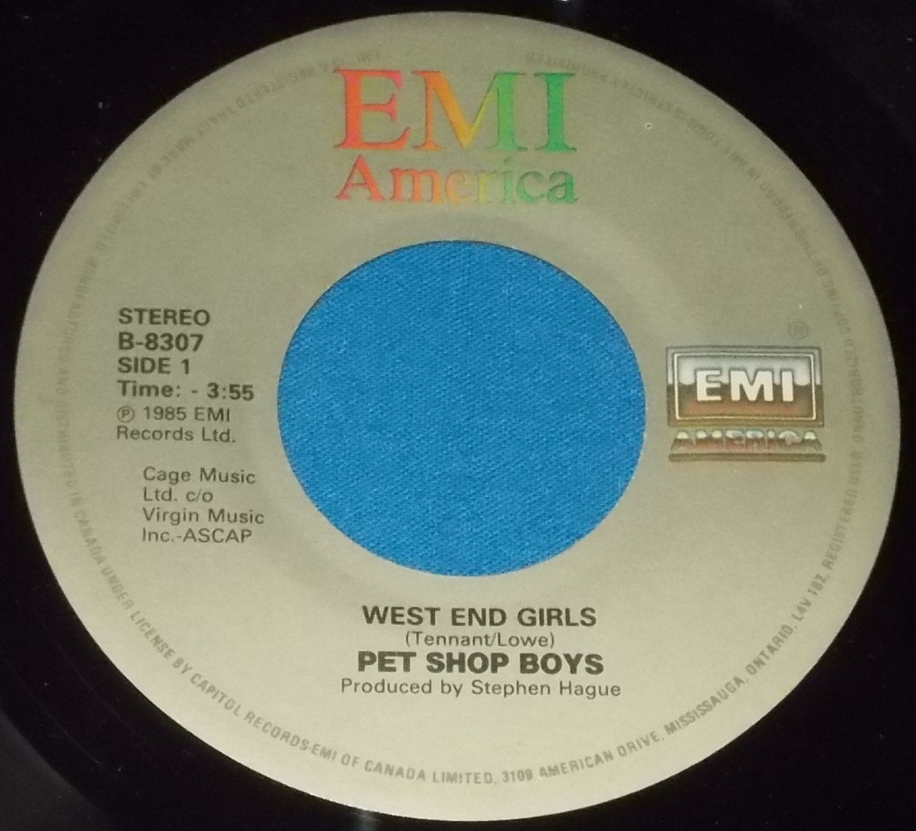 ☆7inch EP★US盤●PET SHOP BOYS/ペット・ショップ・ボーイズ「West End Girls/ウエスト・エンド・ガールズ」80s名曲!●_画像2